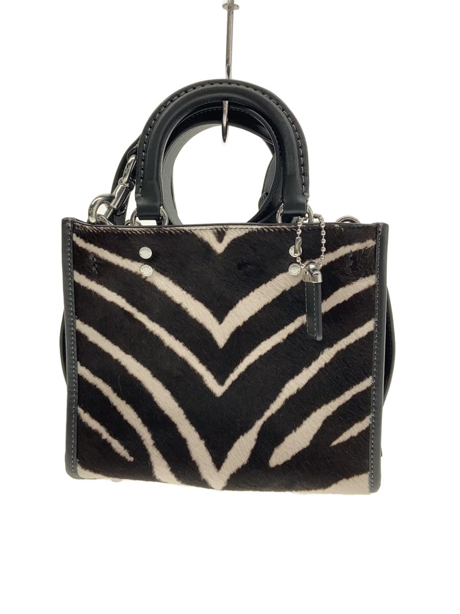 【中古】COACH◆ショルダーバッグ/ハラコ/BLK/毛の荒物/F2380 コマーシャル564【御徒面子】