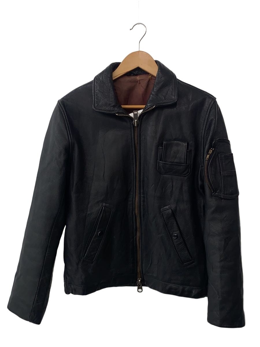 【中古】FRENCH MILITARY◆レザージャケット・ブルゾン/--/レザー/BLK/無地【メンズウェア】|2nd STREET 店