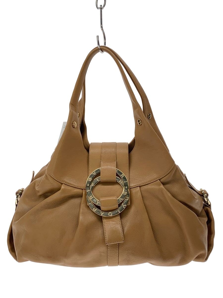【中古】BVLGARI◆チャンドラ/ロング/トート/ハンドバック/なめし革/ベージュ【御徒面子】