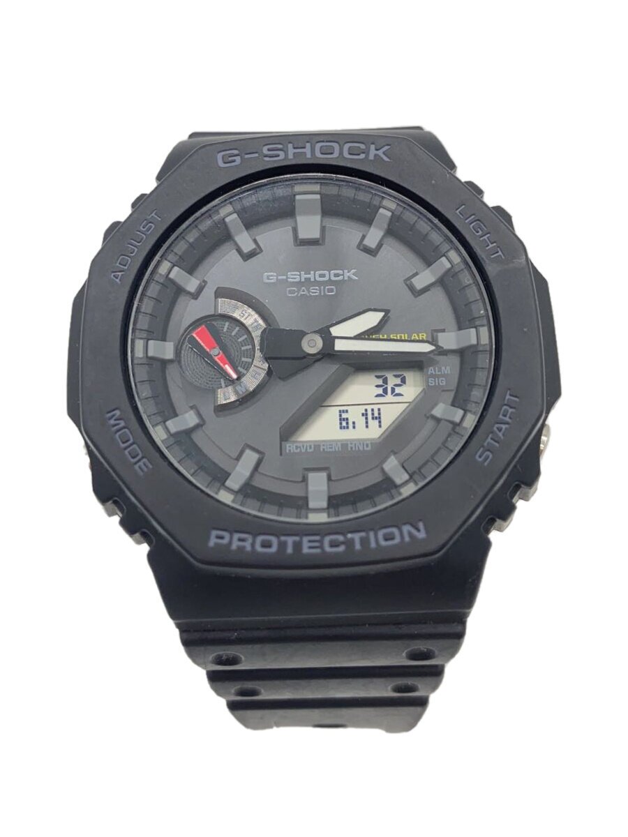 【中古】CASIO◆ソーラーウオッチ_G-SHOCK/デジタル/天然ゴム/BLK/BLK【服飾雑貨他】