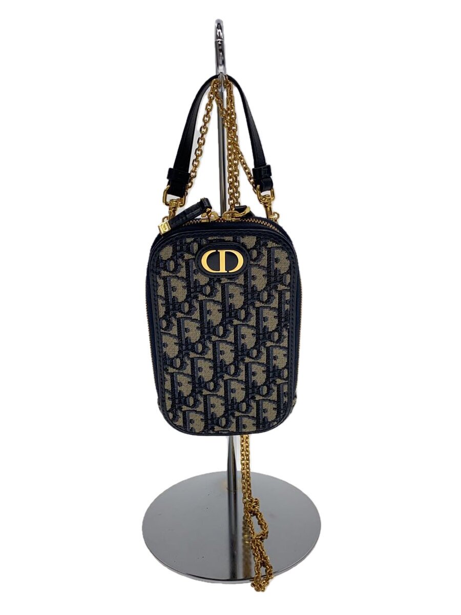 【中古】Christian Dior◆MONTAIGNE/オブ西洋葱30/トロッター/フォンフォルダー/NVY/総柄【御徒面子】