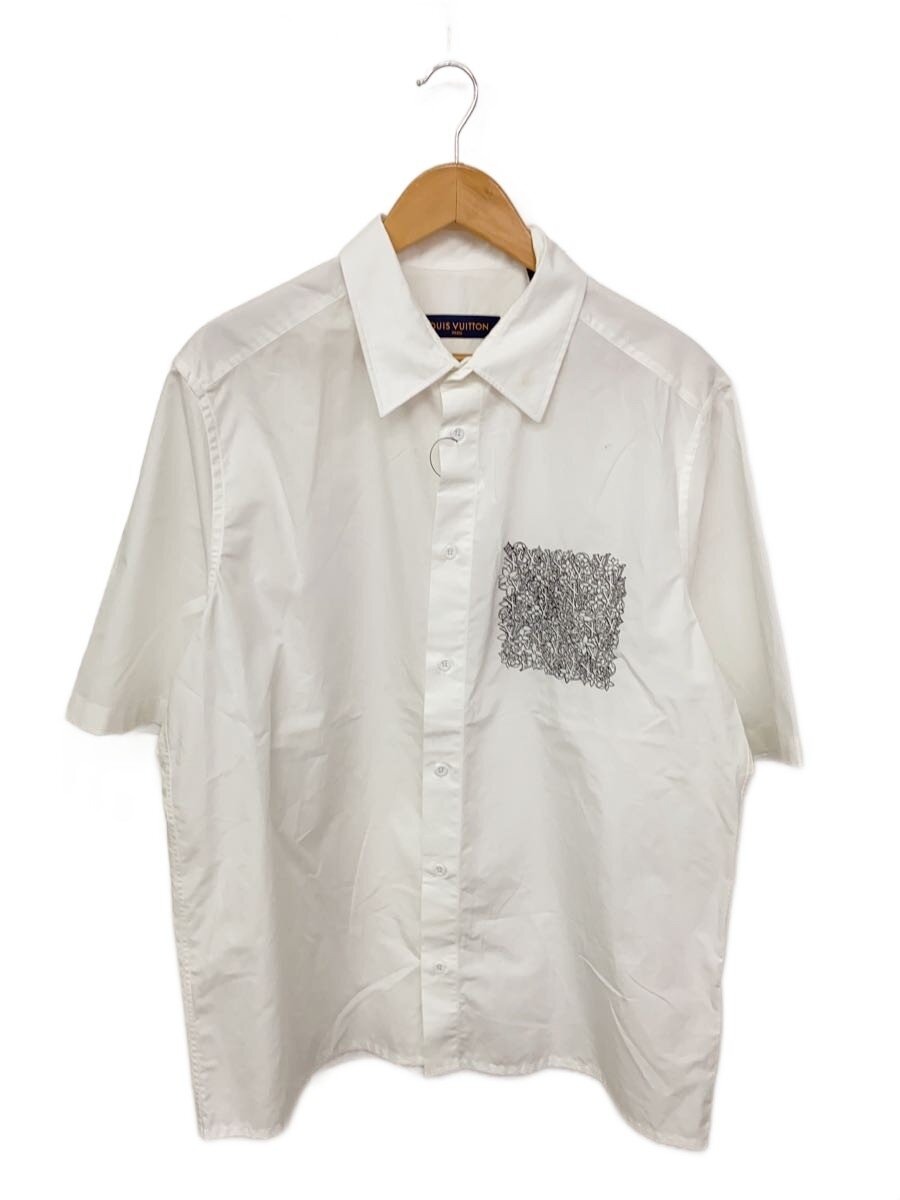 【中古】LOUIS VUITTON◆22AW/プレースドエンブロイダリーショートスリーブ/半袖プルオーバー/L/綿織物/WHT/RM222Q【メンズウェア】