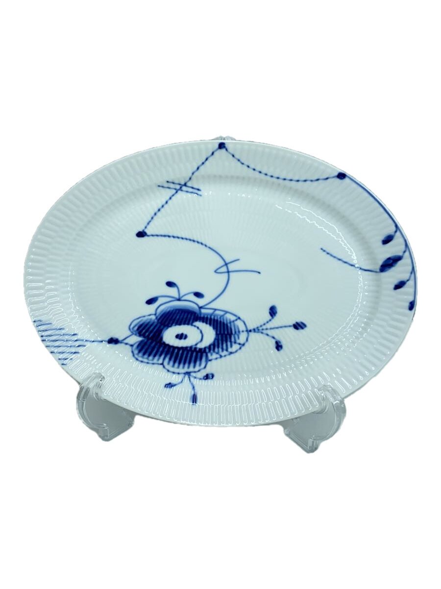 【中古】ROYAL COPENHAGEN◆BLUE FLUTED MEGA/ブルーフルーテッド/オーバルプレート28cm/WHT【キッチン用品】