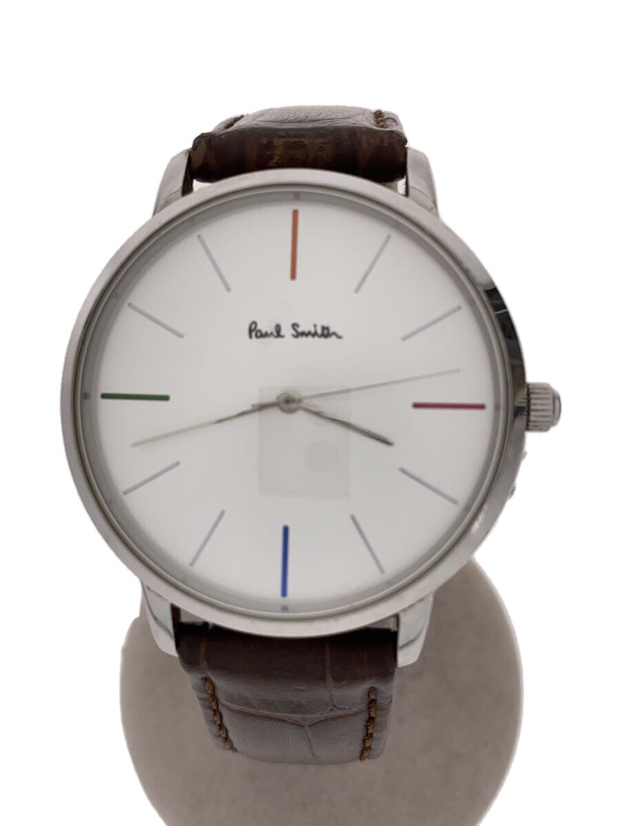 【中古】Paul Smith◆石英ウオッチ/--/なめし革/SLV/BRW/SS【服飾雑貨他】