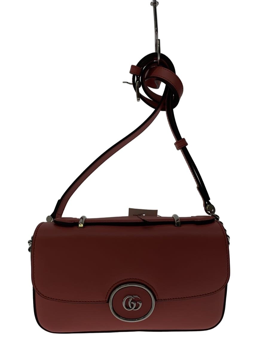 【中古】GUCCI◆ショルダーバッグ_ダブルG/なめし革/サクラ色【御徒面子】