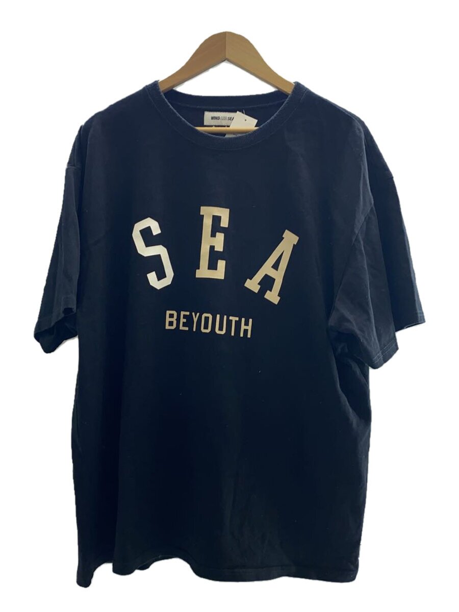 【中古】WIND AND SEA◆×BE YOUTH/ビッグロゴプリントプルオーバー/L/綿織物/BLK/WDS-CS-360【メンズウェア】