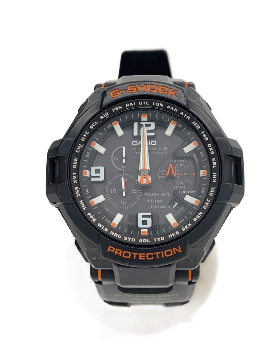 【中古】CASIO◆ソーラーウオッチ・G-SHOCK/アナログ/BLK/BLK【服飾雑貨他】