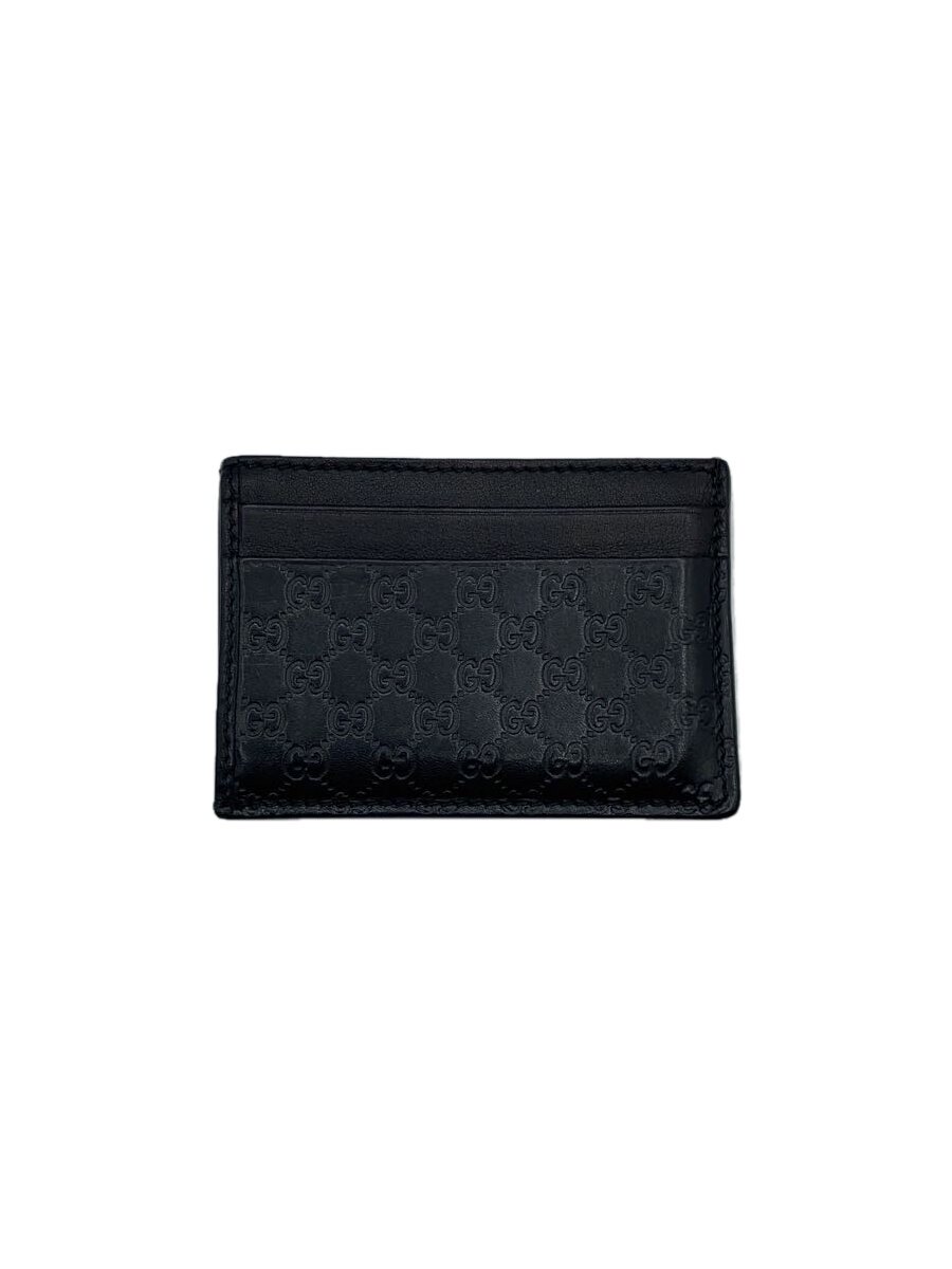 【中古】GUCCI◆歌留多入れもの/なめし革/BLK/モノグラム/メンズ【服飾雑貨他】