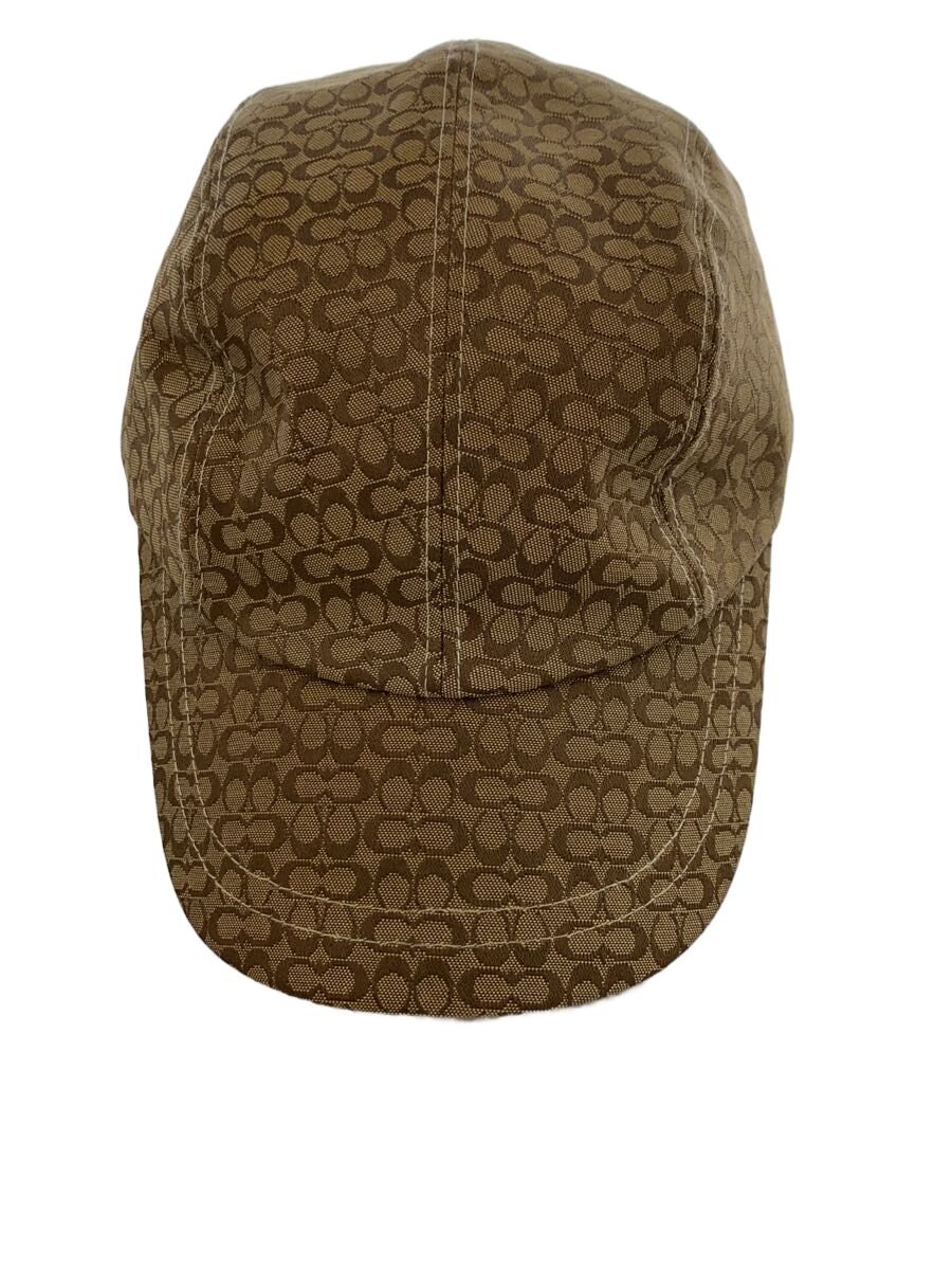 【中古】COACH◆ミニシグネチャーキャップ/S/帆布/BEG/総柄/レディース【服飾雑貨他】
