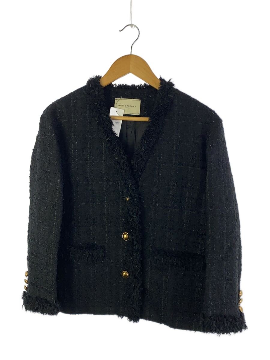 【中古】UNITED ARROWS◆上衣/34/人絹/BLK/無地/1522-144-5093【レディース御召しもの】