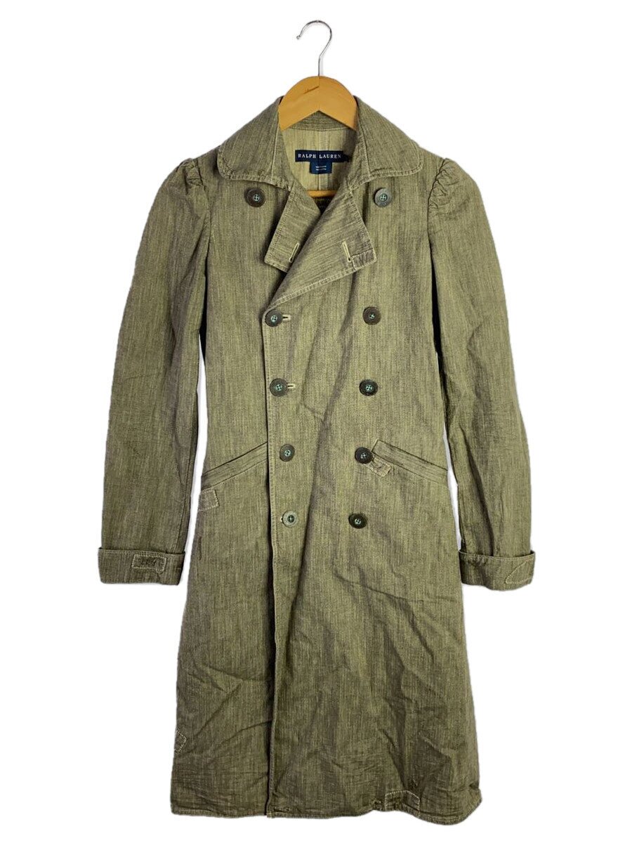 【中古】RALPH LAUREN◆トレンチコート/7/綿織物/KHK【レディース御召しもの】