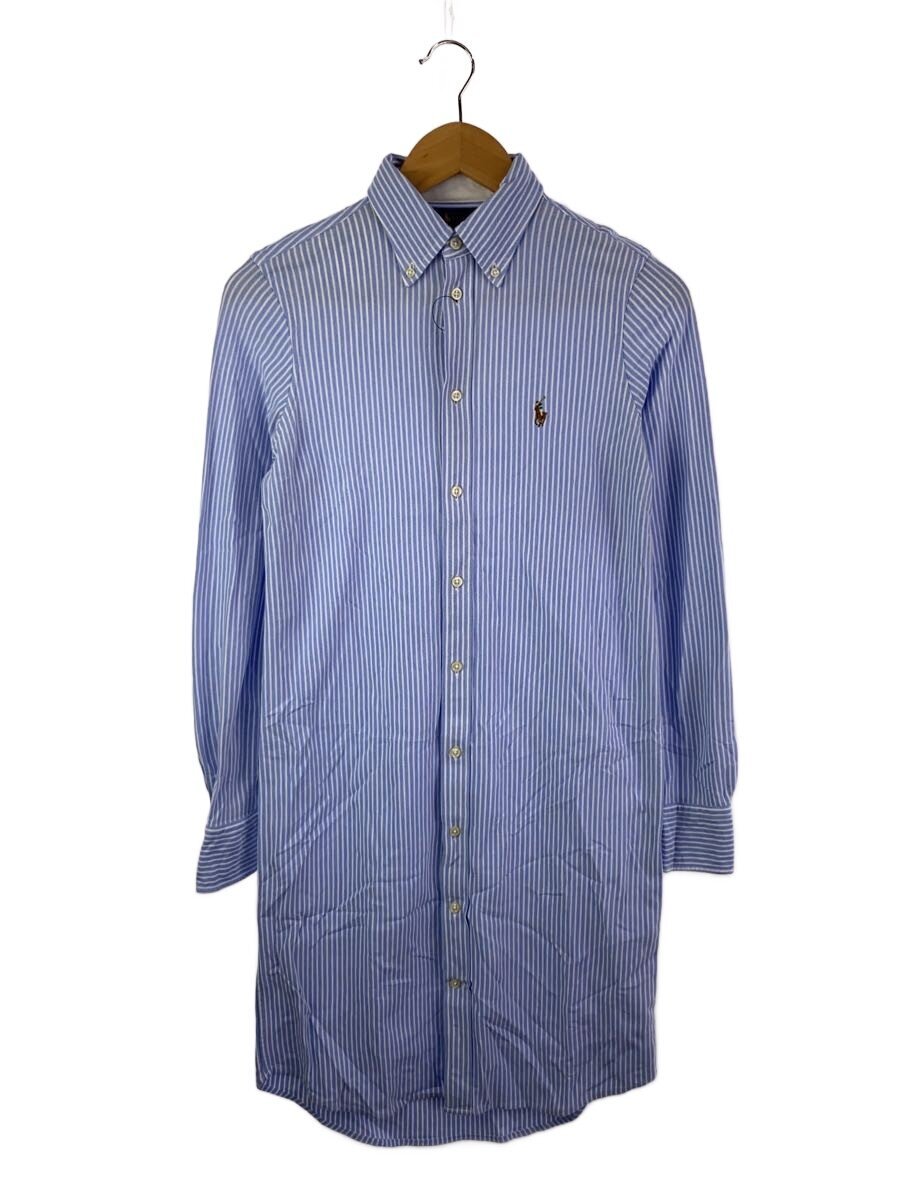 【中古】RALPH LAUREN◆KNIT OXFORD/プルオーバー衣装/S/綿織物/BLU/縞模様【レディース御召しもの】