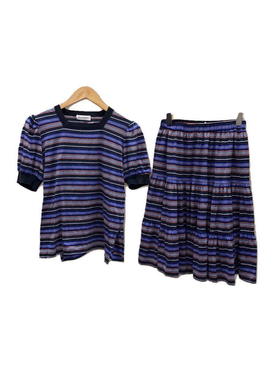 【中古】YVES SAINT LAURENT◆セットアップ/M/綿織物/マルチ色合い/総柄/SN77A425【レディースお召しもの】