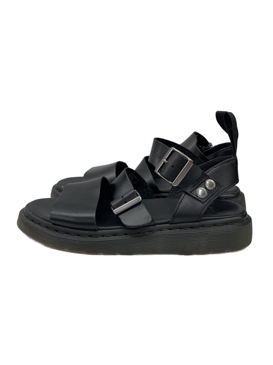 【中古】Dr.Martens◆サンダル/UK7/BLK/なめし革【シューズ】