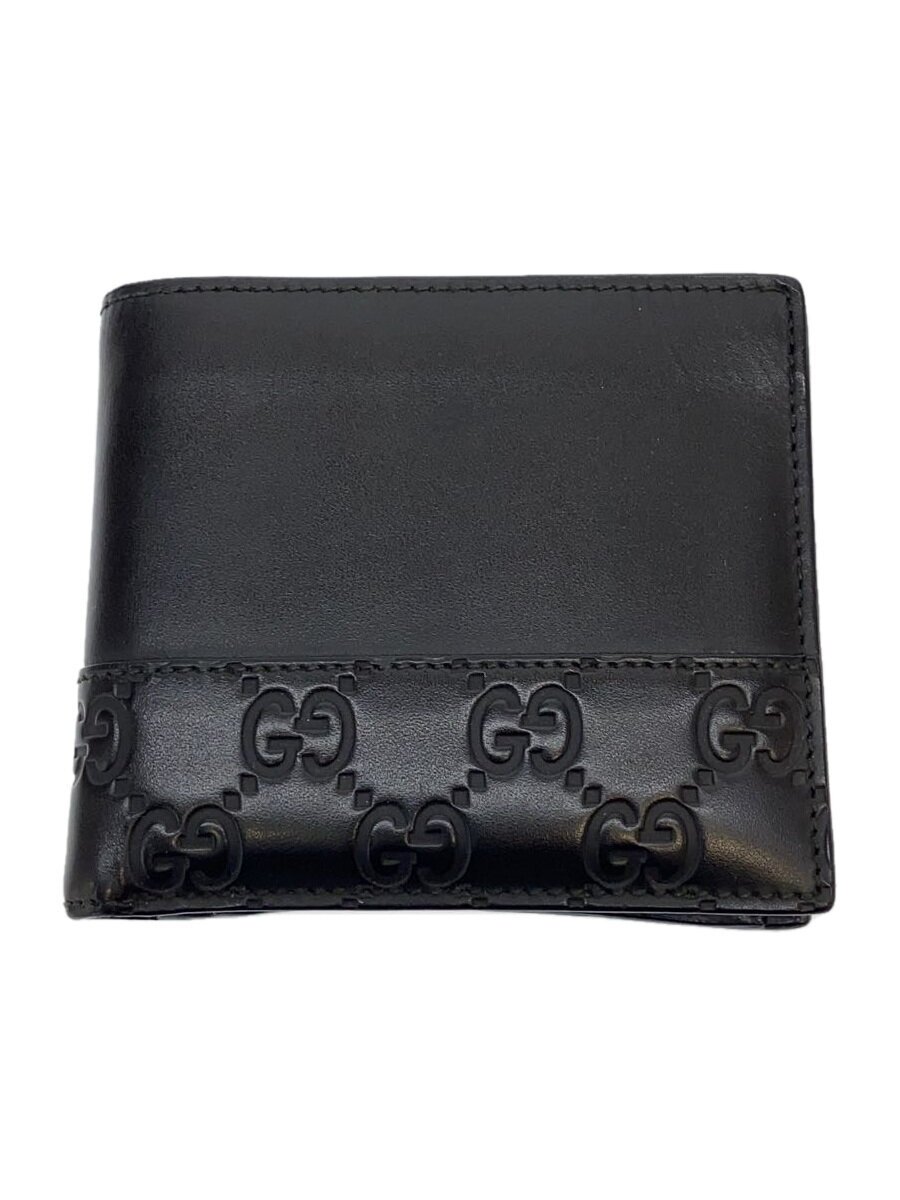 【中古】GUCCI◆2つ折り紙入れ/--/BLK/メンズ/365487・493075・【服飾雑貨他】