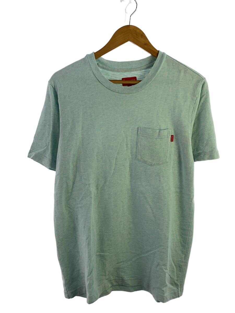 【中古】Supreme◆S/S Pocket Tee/プルオーバー/M/綿織物/BLU/無地【メンズウェア】