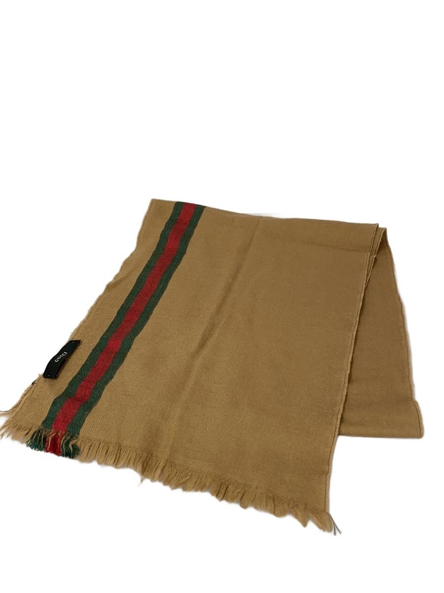 【中古】GUCCI◆袈裟/羊毛/BEG/縞模様/レディース【服飾雑貨他】