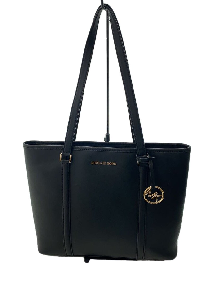 【中古】MICHAEL KORS◆トートバッグ/--/BLK/無地/35S7GD4T3L【御徒面子】