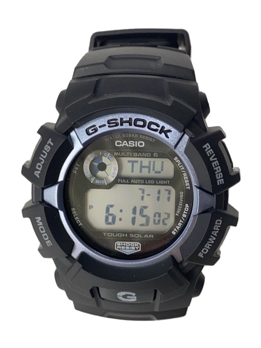【中古】CASIO◆ソーラーウオッチ_G-SHOCK/デジタル/天然ゴム/BLK/BLK/SS【服飾雑貨他】