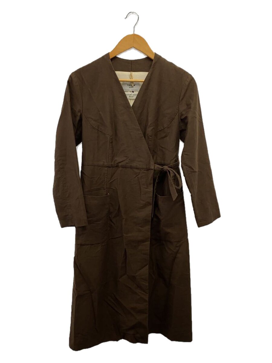 【中古】YAECA◆WRAPCOAT/厚地の外套/S/綿織物/BRW/無地/99503【レディース御召しもの】