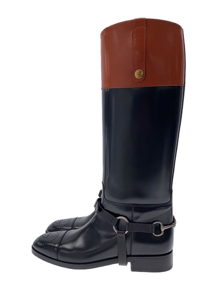 【中古】GUCCI◆ロングブーツ/UK8/BLK/675655【シューズ】