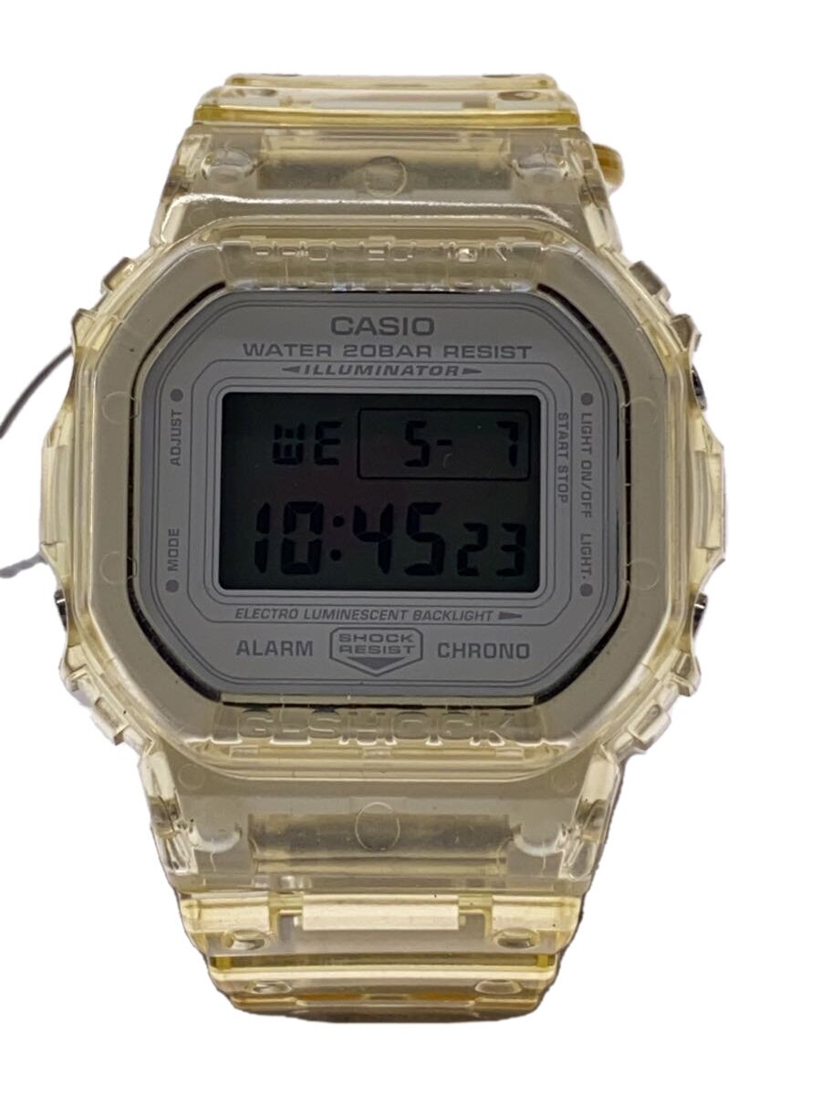 【中古】CASIO◆G-SHOCK/石英ウオッチ/デジタル/天然ゴム/白いこと/黄色/読みやすい/DW-5600VT【服飾雑貨他】