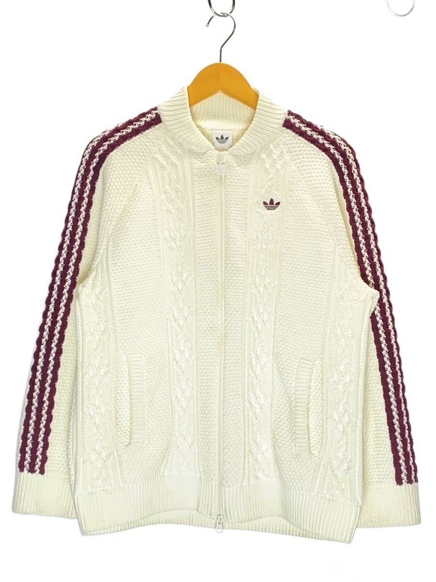 【中古】adidas◆襟元にヨゴレ有/アーカイブカットラインニット/トラックトップ/XL/ポリエステル/WHT/KS7804//【メンズウェア】|2nd STREET 店