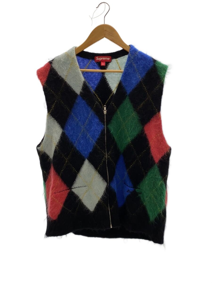 【中古】Supreme◆より良い/L/アクリル樹脂/マルチ色合い/24ss/Brushed Argyle Zip Up Vest//【メンズウェア】