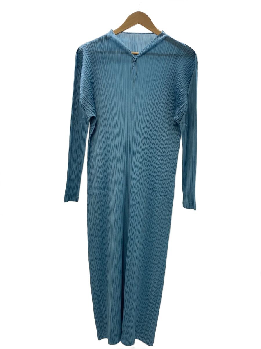 【中古】PLEATS PLEASE ISSEY MIYAKE◆半袖衣装/4/ポリエステル/BLU/PP51JH165【レディースお召しもの】