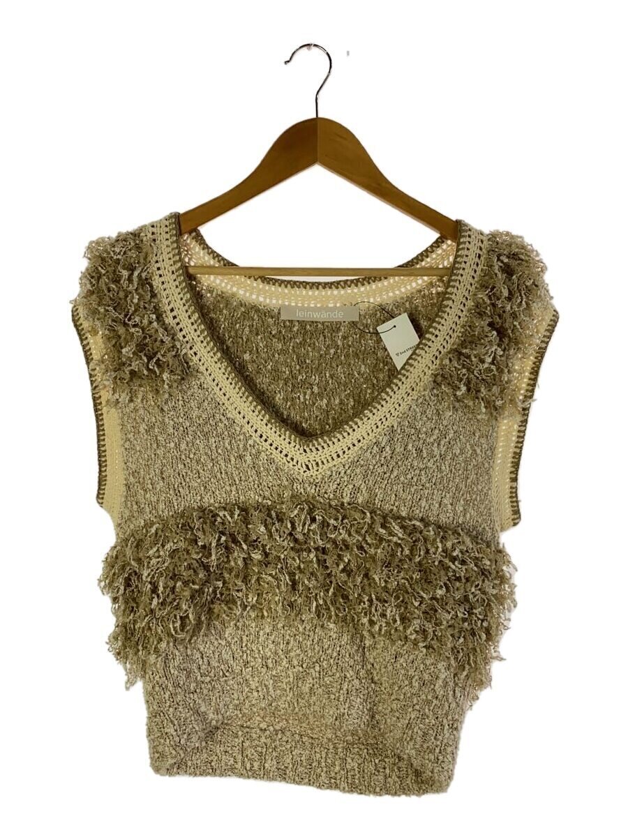 【中古】LEINWANDE◆Mix Roop Sleeveless /編み物より良い/FREE/綿織物/ベージュ/ラインヴァンド//【レディース御召しもの】