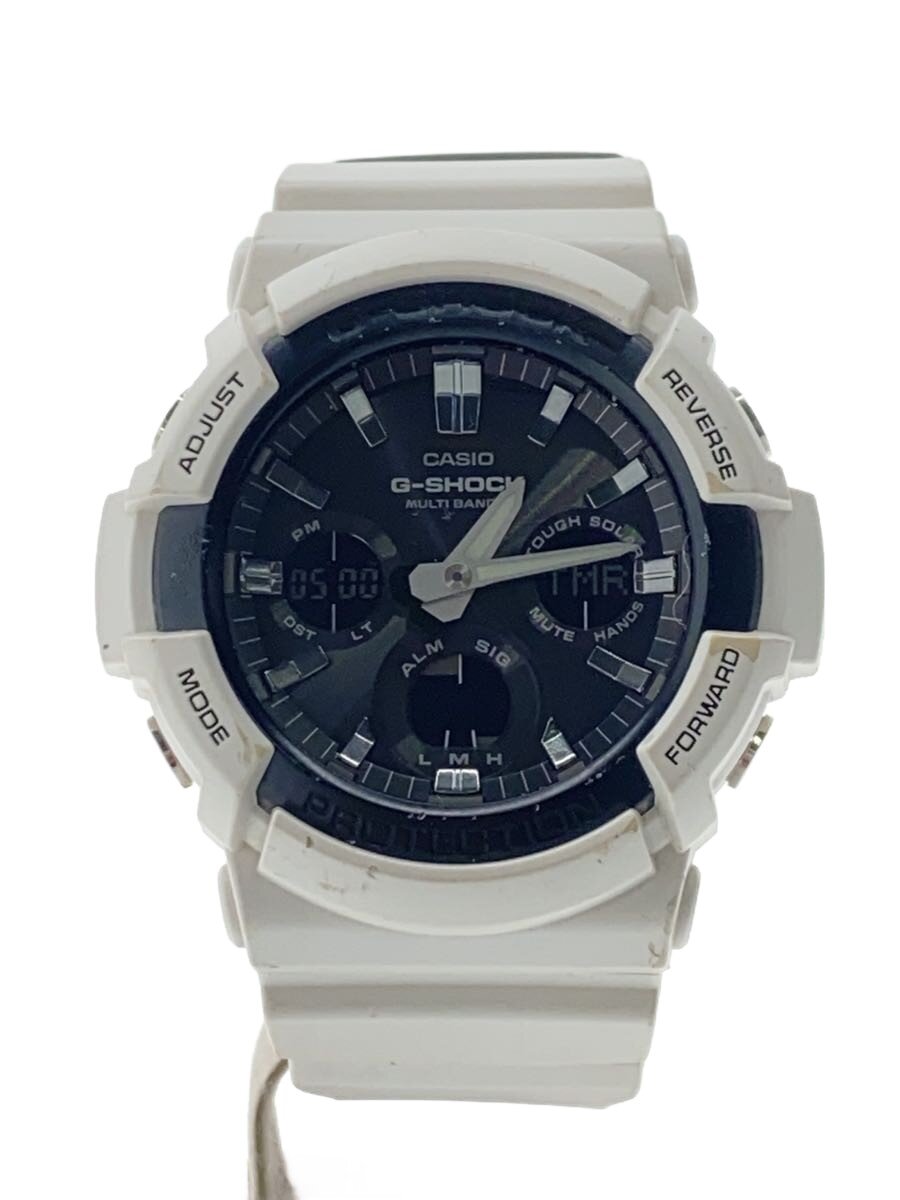 【中古】CASIO◆ソーラーウオッチ・G-SHOCK/デジアナ/BLK/WHT/SS【服飾雑貨他】