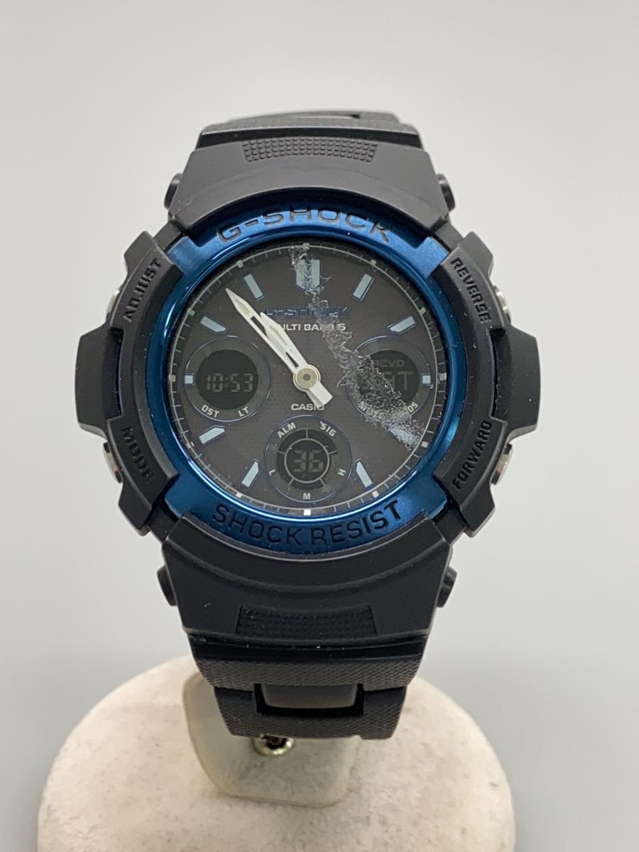 【中古】CASIO◆ソーラーウオッチ・G-SHOCK/デジアナ/BLK//【服飾雑貨他】