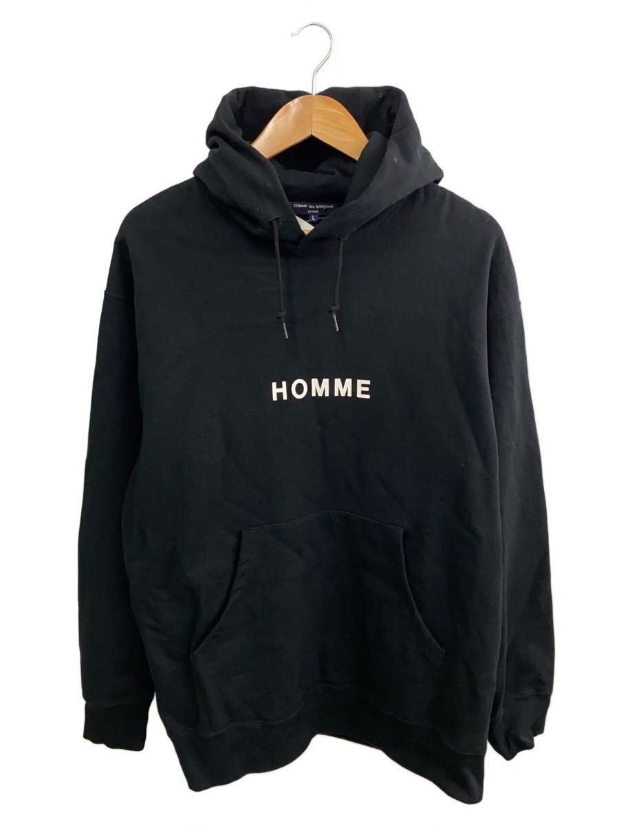 【中古】COMME des GARCONS HOMME◆パーカー/L/綿織物/BLK/無地/HM-T105【メンズウェア】