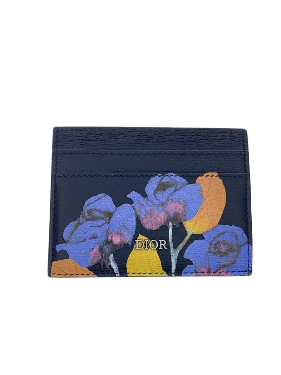 【中古】Christian Dior◆×Alex Foxton/歌留多容れもの/なめし革/NVY/花柄/メンズ【服飾雑貨他】