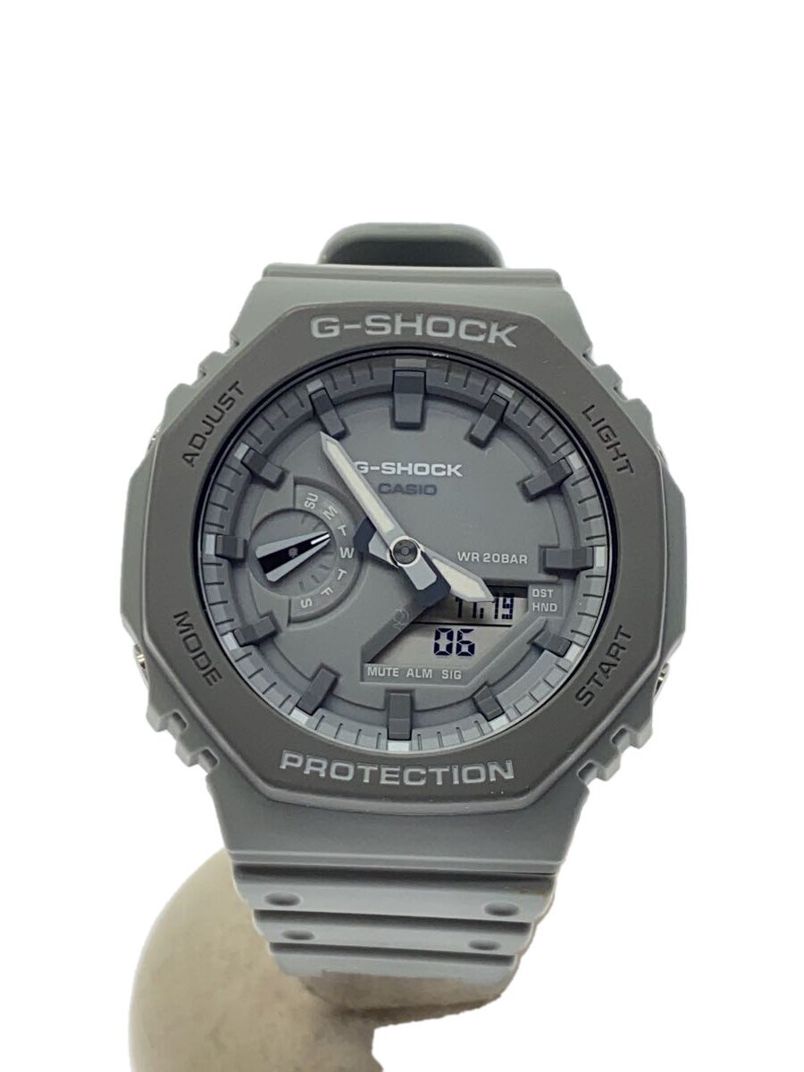 【中古】CASIO◆石英ウオッチ_G-SHOCK/アナログ/天然ゴム/GRY/GRY【服飾雑貨他】