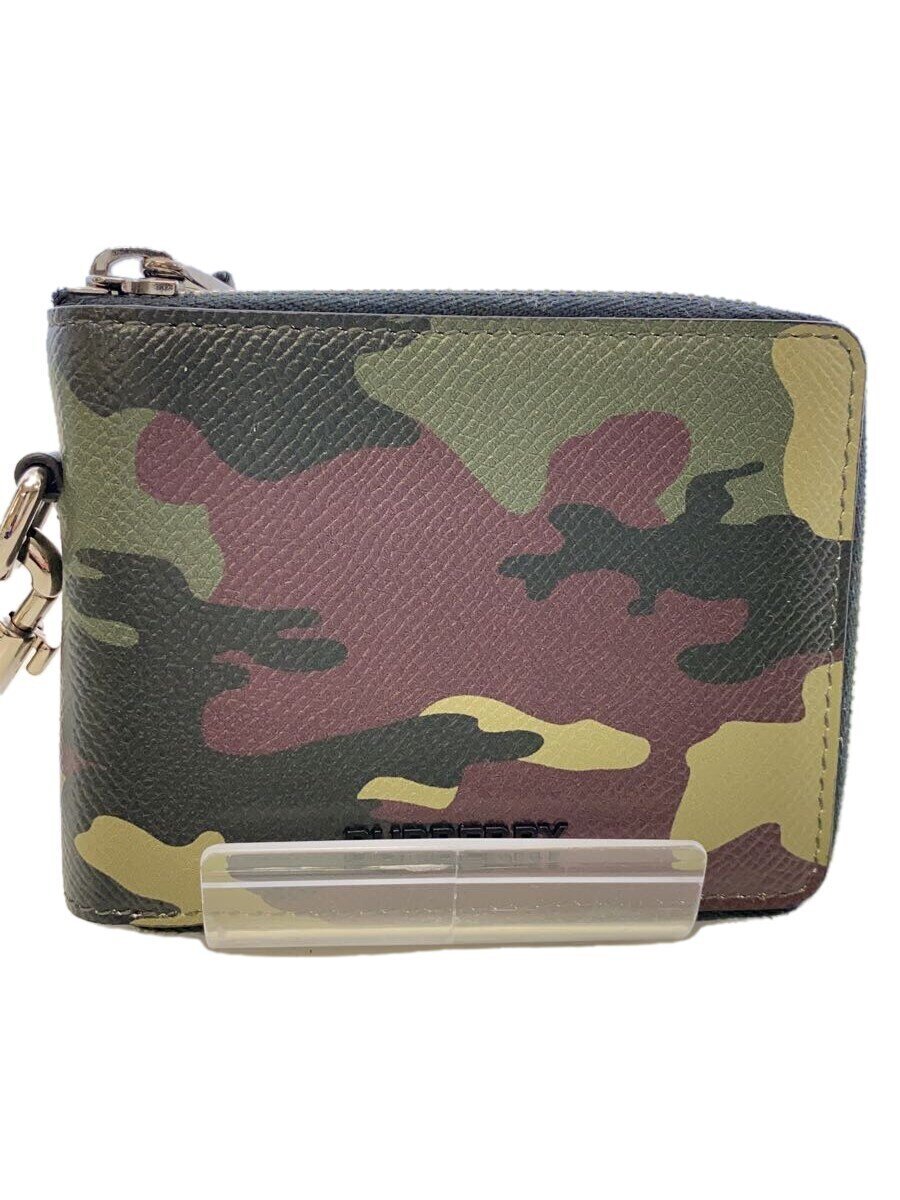 【中古】BURBERRY◆2つ折り紙入れ/PVC/マルチ色つや/間鴨フラ/メンズ【服飾雑貨他】