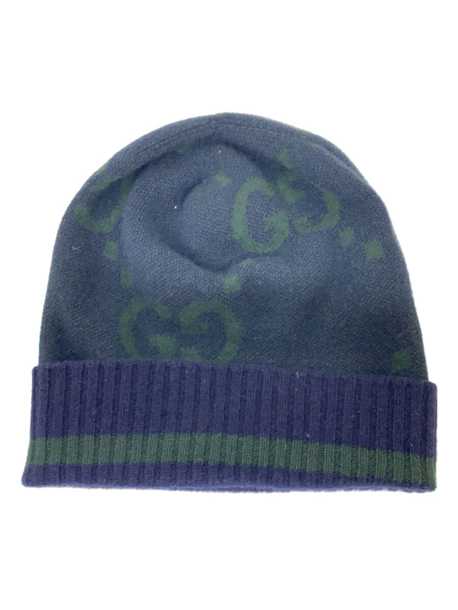 【中古】GUCCI◆GGロゴニットキャップ/M/カシミヤ/GRN/メンズ/676827 4GABX【服飾雑貨他】