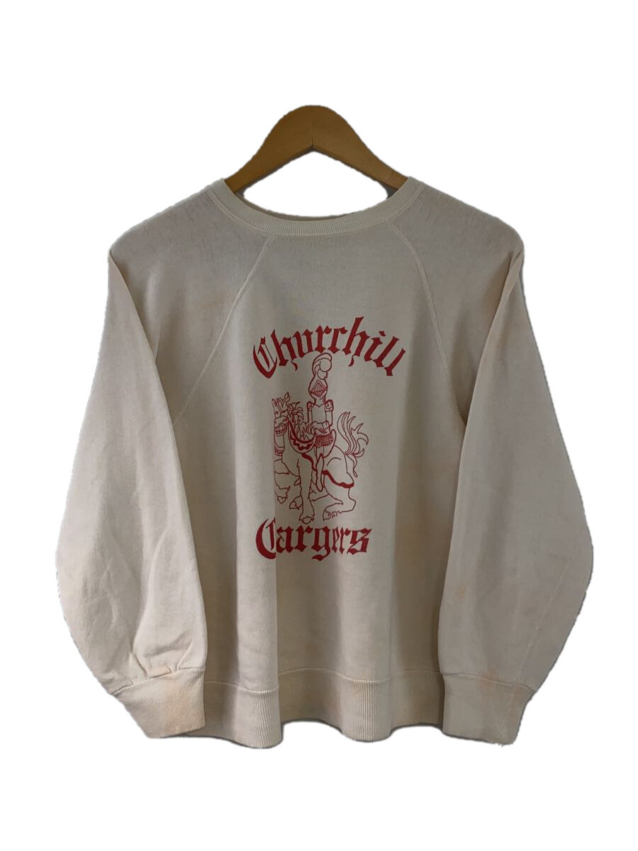 【中古】Vintage/60s/Churchill Chargers/単科大学/ラグラン/流汗/綿織物/WHT//【メンズウェア】