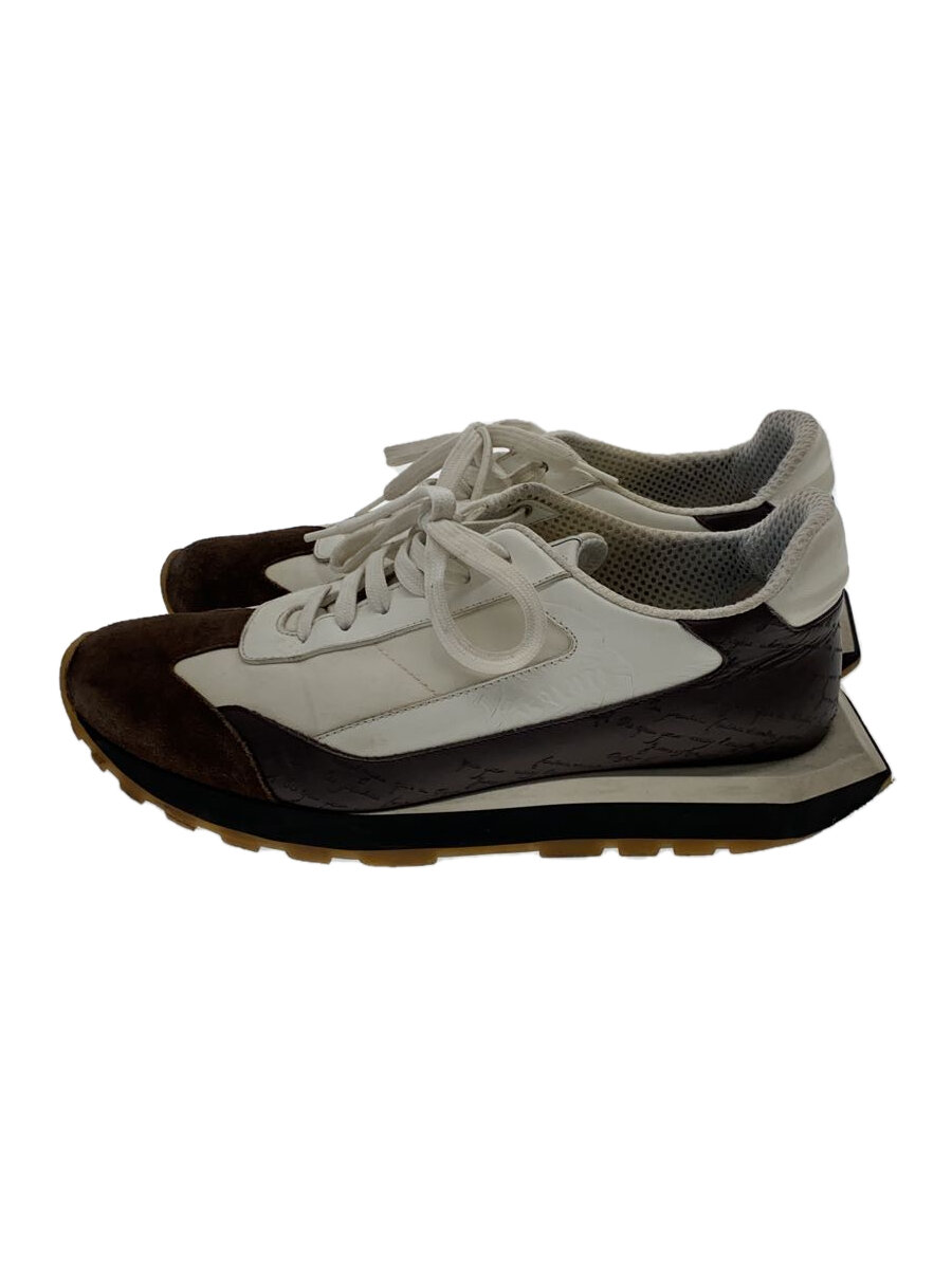 【中古】BERLUTI◆カリグラフィ/スクリットレザー/スウェード/ローカットスニーカー/8.5/赤銅色/白いこと/イタリア製【シューズ】