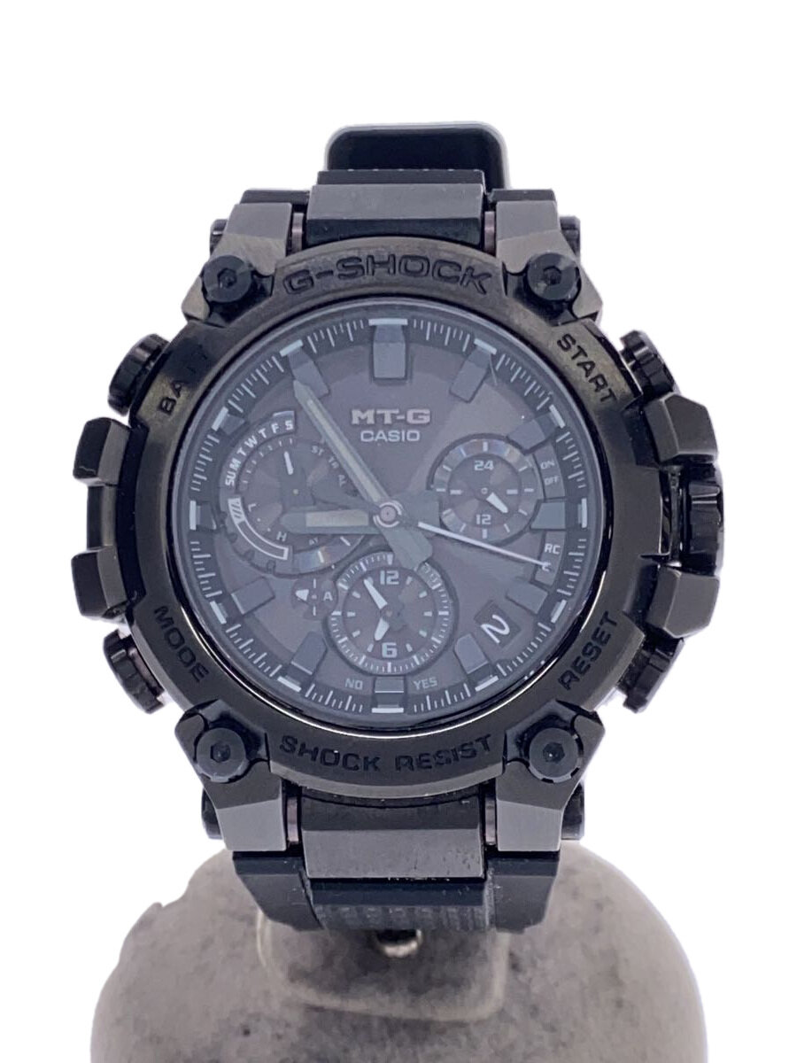 【中古】CASIO◆ソーラーウォッチ_G-SHOCK/アナログ/思われ人/BLK/BLK//【服飾雑貨他】