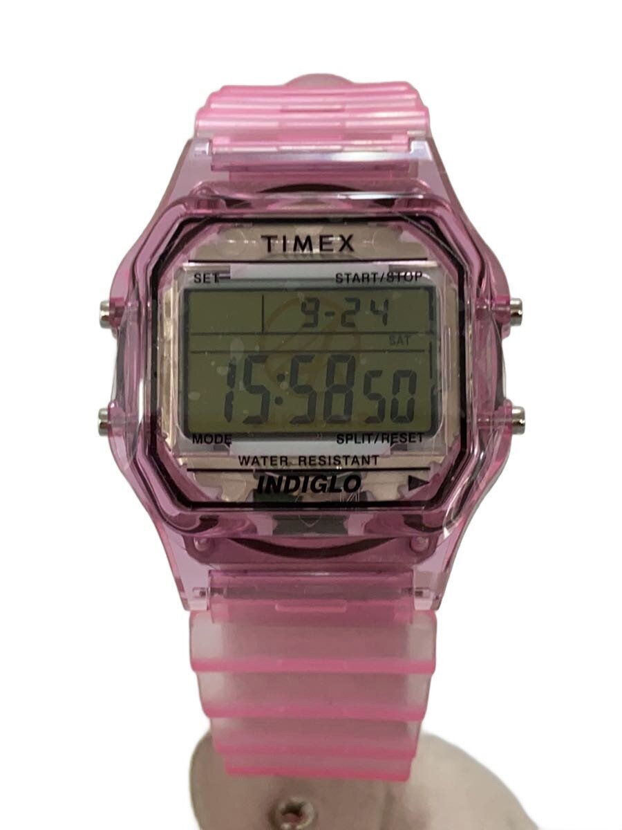 【中古】TIMEX◆ウオッチ/24KARATS/デジタル/サクラ色/TW2U92200【服飾雑貨他】