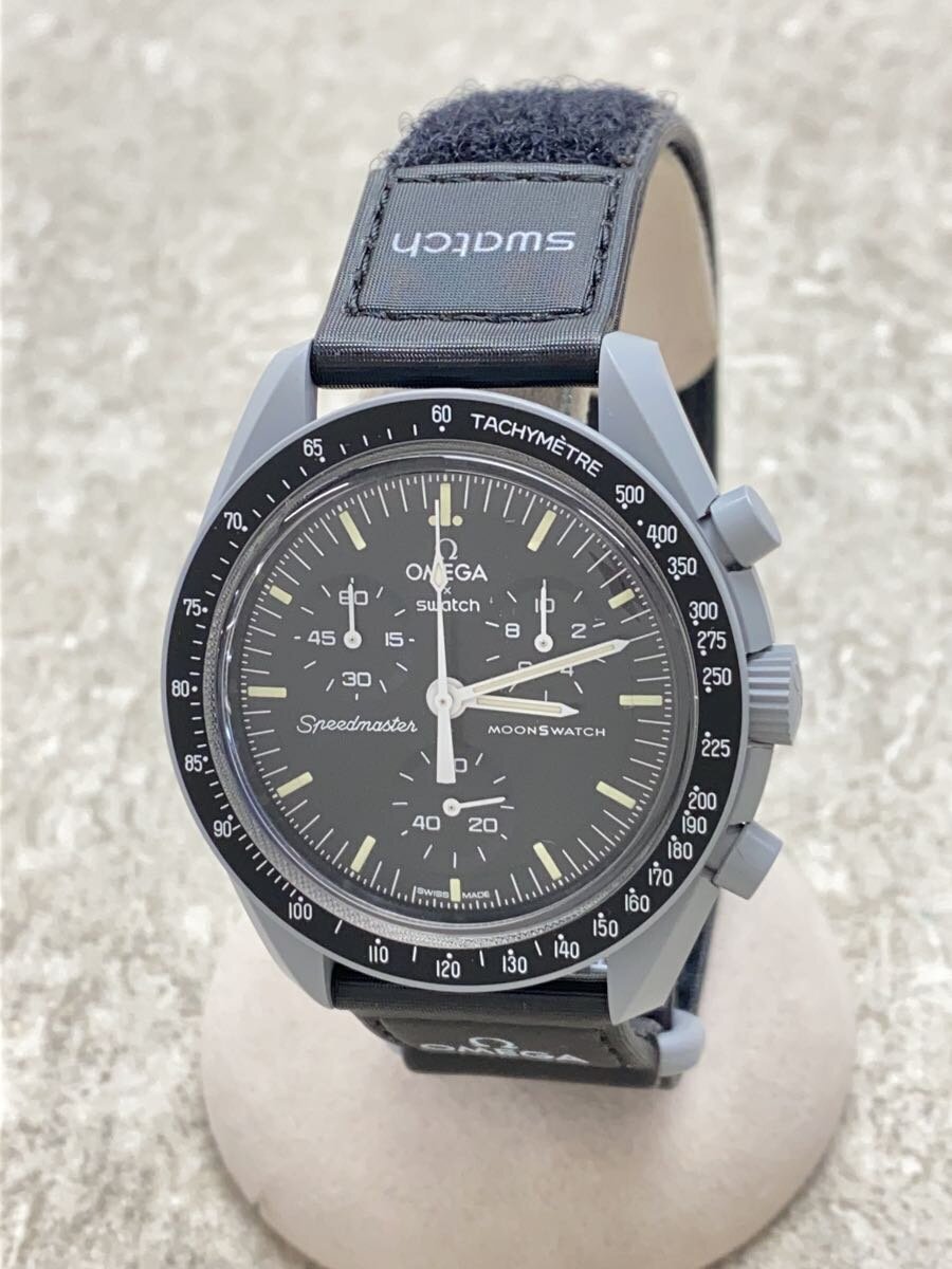 【中古】OMEGA◆石英ウオッチ/アナログ/BLK【服飾雑貨他】