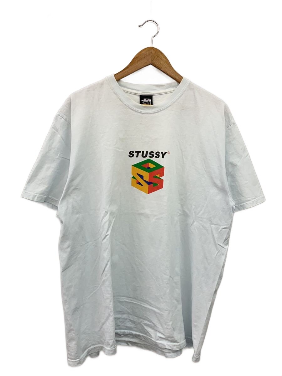 【中古】STUSSY◆S64 PIGMENT DYED TEE/ティーシャツ/L/綿織物/BLU/首元汚れた状態有【メンズウェア】