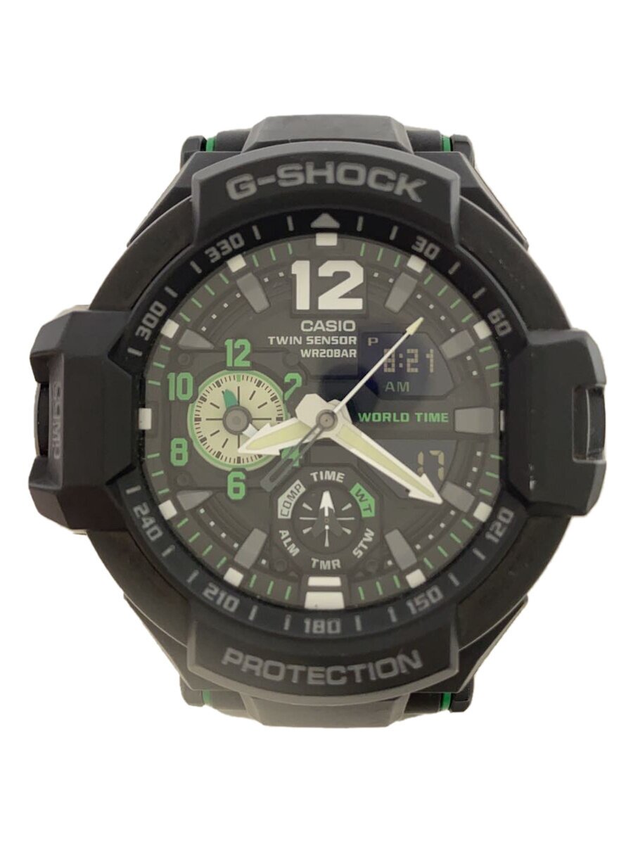 【中古】CASIO◆石英ウオッチ・G-SHOCK/デジアナ/BLK【服飾雑貨他】