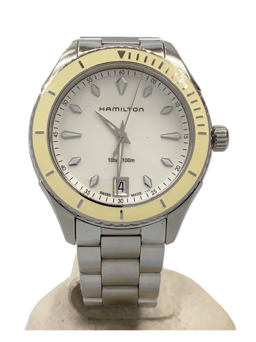 【中古】HAMILTON◆石英ウオッチ/アナログ/ステンレス鋼/WHT/SLV/SS/h374110/ズージャーお師匠さん/一こま付【服飾雑貨他】