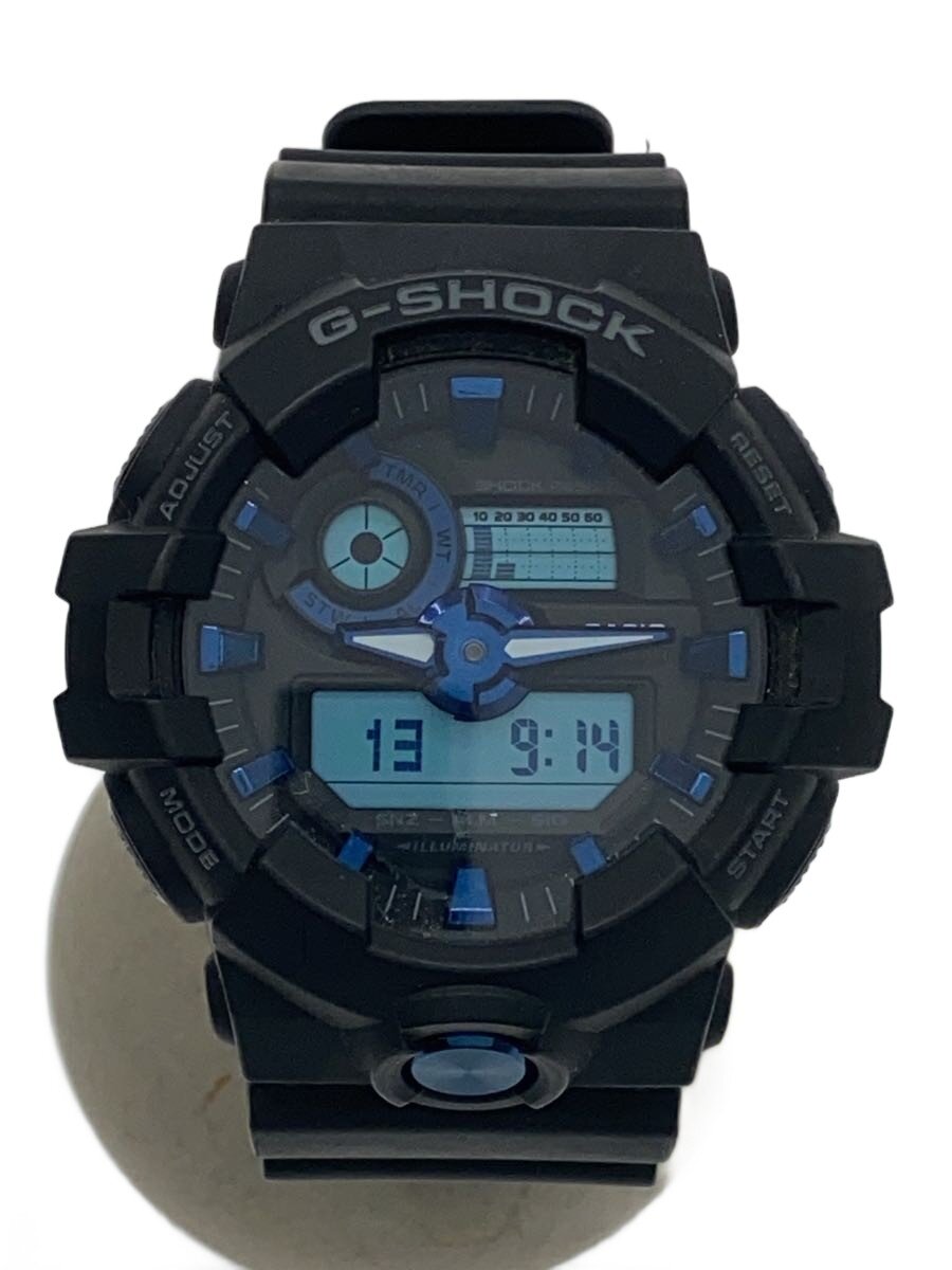 【中古】CASIO◆石英ウオッチ・G-SHOCK/デジアナ/天然ゴム/BLK/BLK/SS【服飾雑貨他】