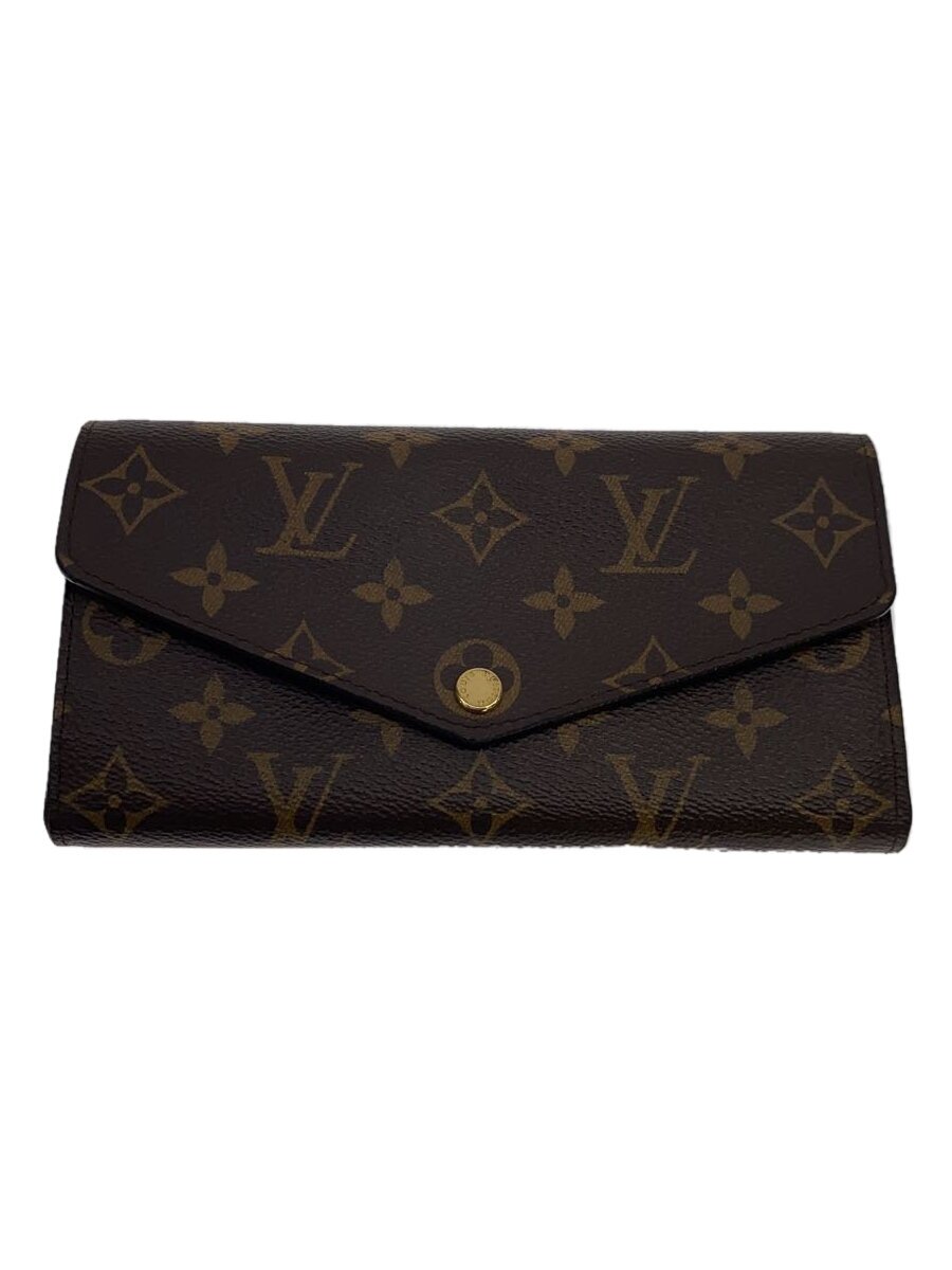 【中古】LOUIS VUITTON◆2)ポルト・フォイユ・サラ_モノグラム・キャンバス_BRW_ブラウン/PVC/BRW/メンズ【服飾雑貨他】