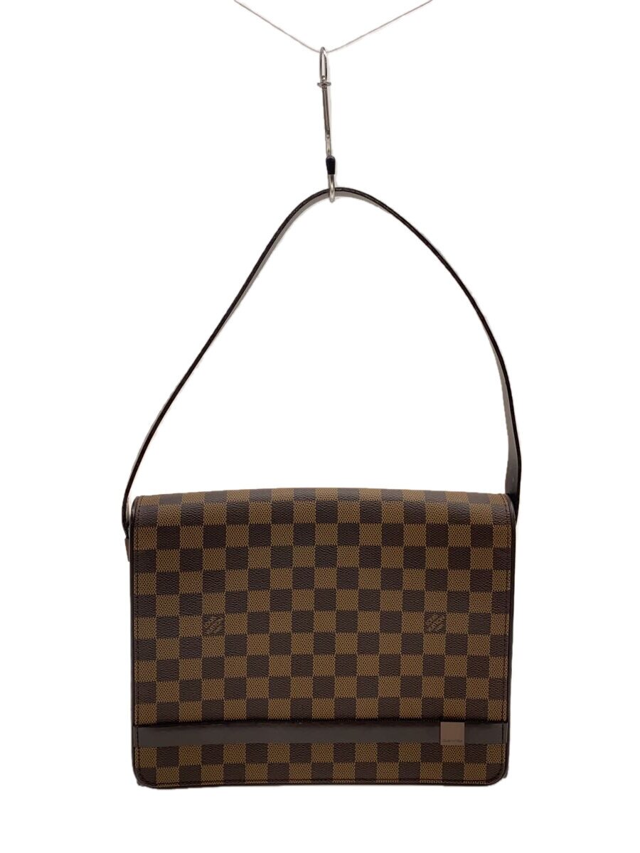 【中古】LOUIS VUITTON◆トライベッカ・カレ_ダミエ・エベヌ_BRW/PVC/赤銅色【御徒面子】