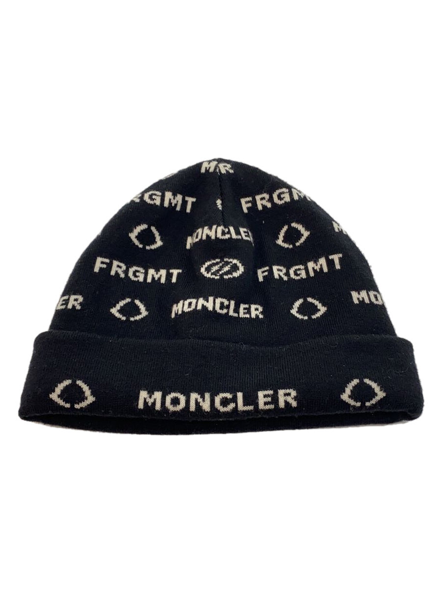 【中古】MONCLER◆編み物旗がしら/FREE/羊毛/BLK/総柄/メンズ/F209U9Z70200 A9489【服飾雑貨他】