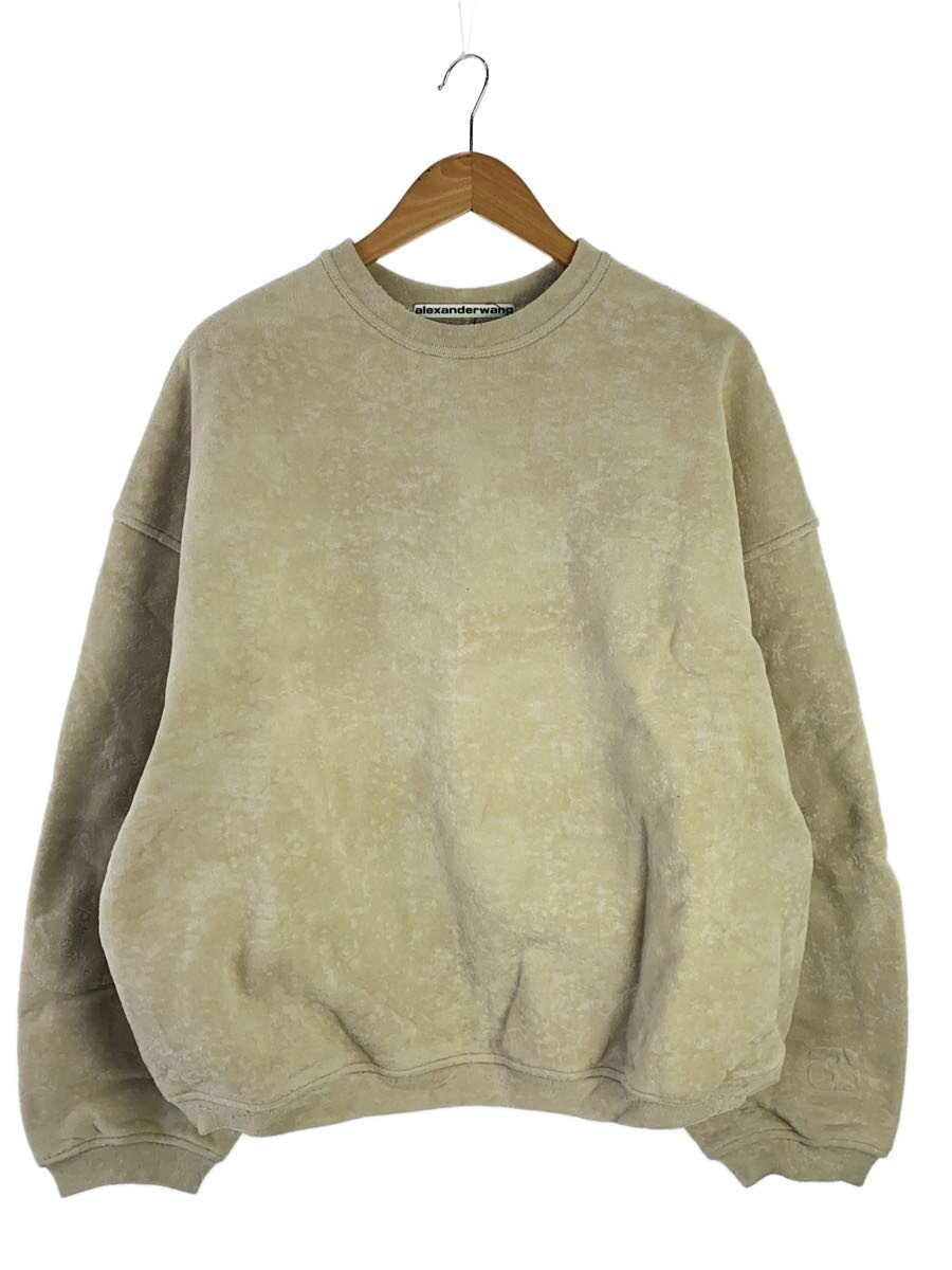 【中古】Alexander Wang◆ALLOVER FLOCKING CREWNECK SWEATSHIRT/汗水/M/BEG/6CC1241039【メンズウェア】